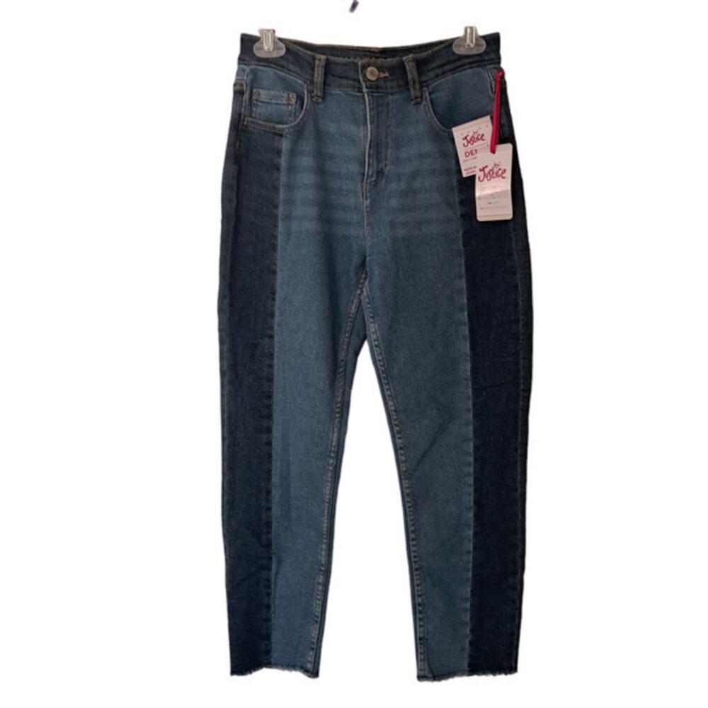 NWT Justice‎ Womens High Waist Stretch Mini Mom Straight Leg Denim Blue Sz 16